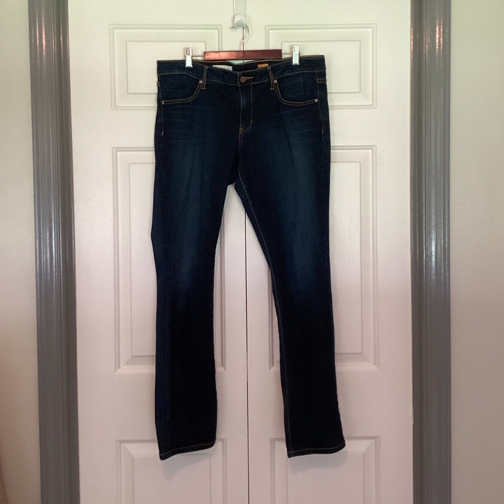 Anthropologie x Pilcro Low Rise Straight Leg Jeans Women's Size 31 Dark Wash